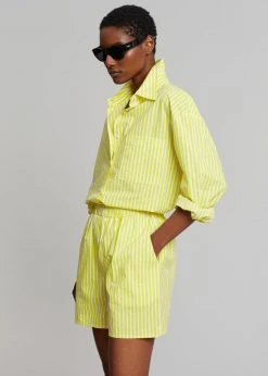 The Frankie Shop Lui Cotton Boxer Short - Citrus Stripe