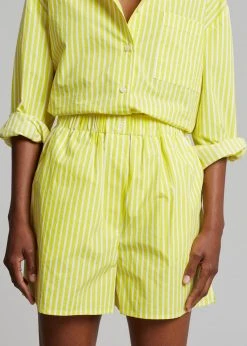 The Frankie Shop Lui Cotton Boxer Short - Citrus Stripe
