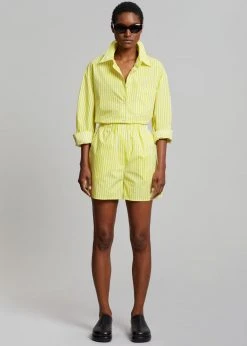 The Frankie Shop Lui Cotton Boxer Short - Citrus Stripe