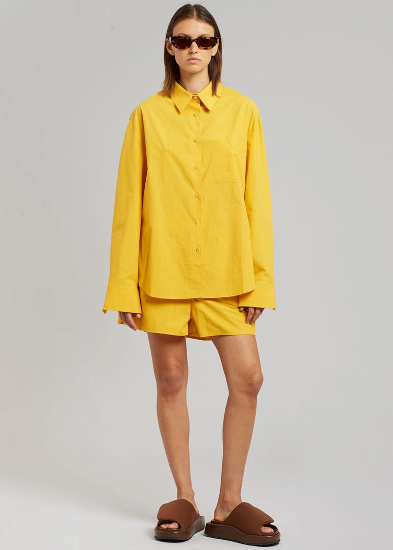 The Frankie Shop Lui Cotton Shirt - Gold Yellow CLOTHING 6 The Frankie Shop Lui Cotton Shirt - Gold Yellow CLOTHING