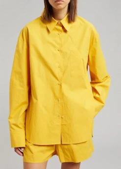 The Frankie Shop Lui Cotton Shirt - Gold Yellow CLOTHING 9 The Frankie Shop Lui Cotton Shirt - Gold Yellow CLOTHING
