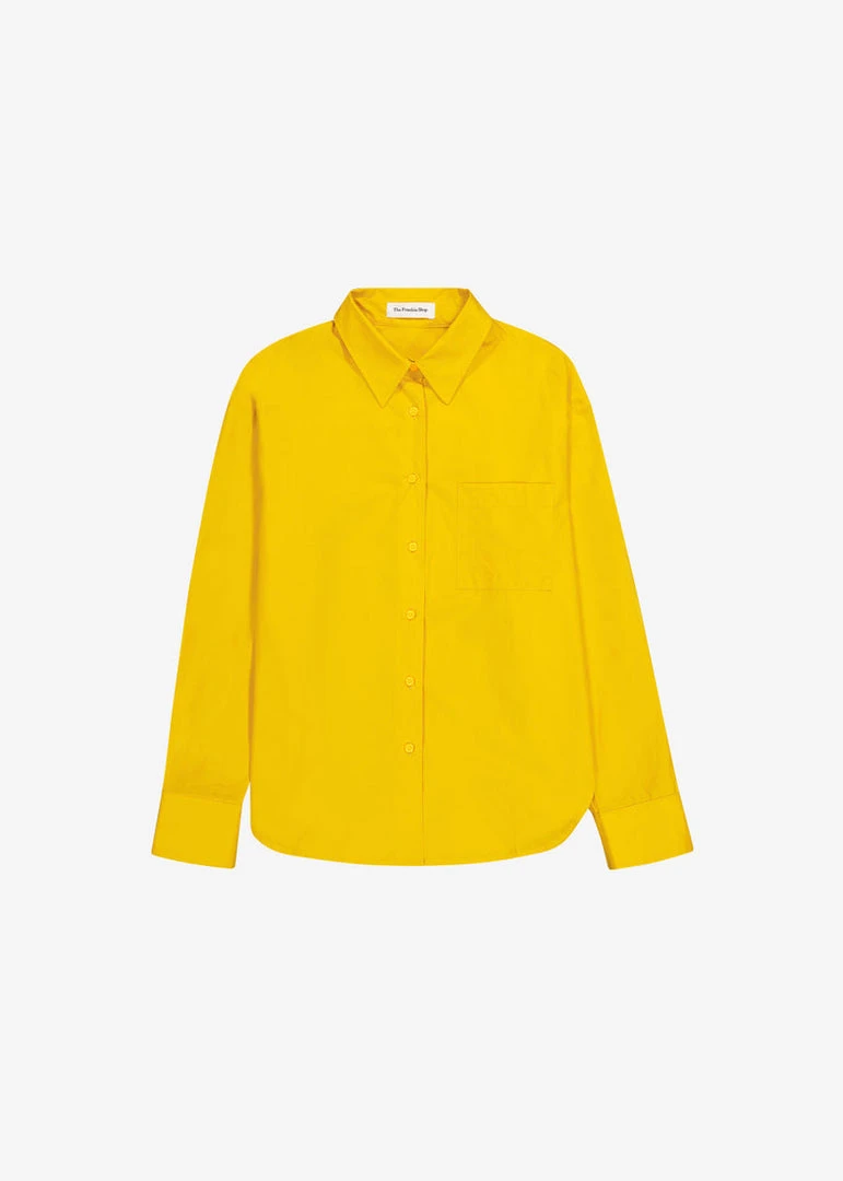 The Frankie Shop Lui Cotton Shirt - Gold Yellow CLOTHING 7 The Frankie Shop Lui Cotton Shirt - Gold Yellow CLOTHING