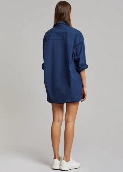 The Frankie Shop Lui Cotton Shirt - Navy