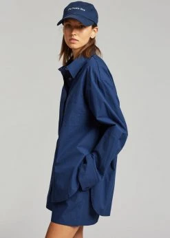 The Frankie Shop Lui Cotton Shirt - Navy