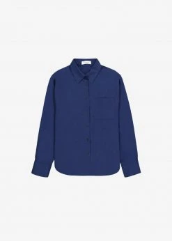 The Frankie Shop Lui Cotton Shirt - Navy