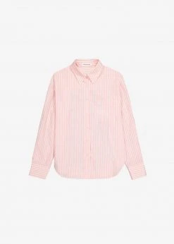 The Frankie Shop Lui Cotton Shirt - Pink Stripe CLOTHING