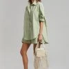 The Frankie Shop Lui Cotton Shirt - Sage CLOTHING