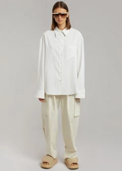 The Frankie Shop CLOTHING Lui Fluid Pinstripe Shirt - Off White