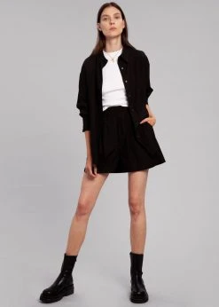 The Frankie Shop CLOTHING Lui Organic Cotton Boxer Short - Black