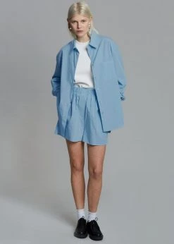 The Frankie Shop CLOTHING Lui Organic Cotton Boxer Short - Blue