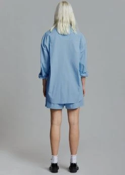 The Frankie Shop CLOTHING Lui Organic Cotton Boxer Short - Blue