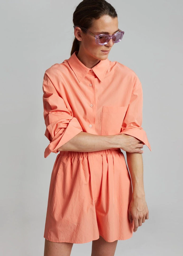 The Frankie Shop CLOTHING Lui Organic Cotton Boxer Short - Coral 3 The Frankie Shop CLOTHING Lui Organic Cotton Boxer Short - Coral