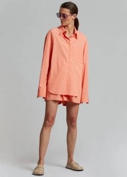 The Frankie Shop CLOTHING Lui Organic Cotton Boxer Short - Coral 12 The Frankie Shop CLOTHING Lui Organic Cotton Boxer Short - Coral