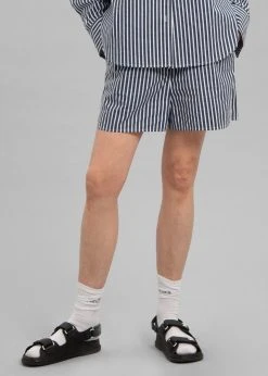The Frankie Shop CLOTHING Lui Organic Cotton Boxer Short - Navy Stripe