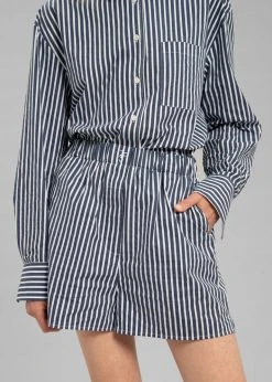 The Frankie Shop CLOTHING Lui Organic Cotton Boxer Short - Navy Stripe