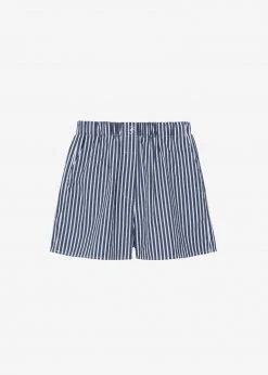 The Frankie Shop CLOTHING Lui Organic Cotton Boxer Short - Navy Stripe