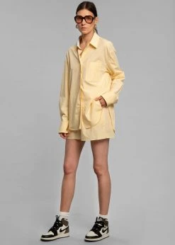 The Frankie Shop Lui Organic Cotton Boxer Short - Pale Yellow CLOTHING 14 The Frankie Shop Lui Organic Cotton Boxer Short - Pale Yellow CLOTHING