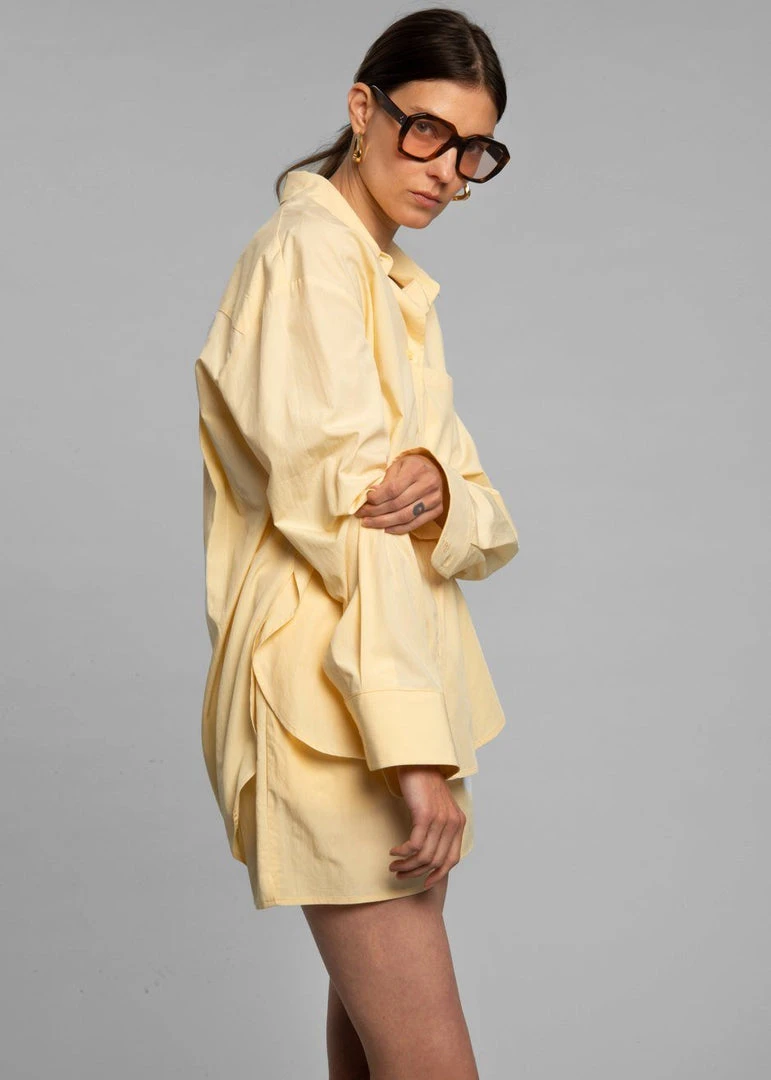 The Frankie Shop Lui Organic Cotton Boxer Short - Pale Yellow CLOTHING 7 The Frankie Shop Lui Organic Cotton Boxer Short - Pale Yellow CLOTHING