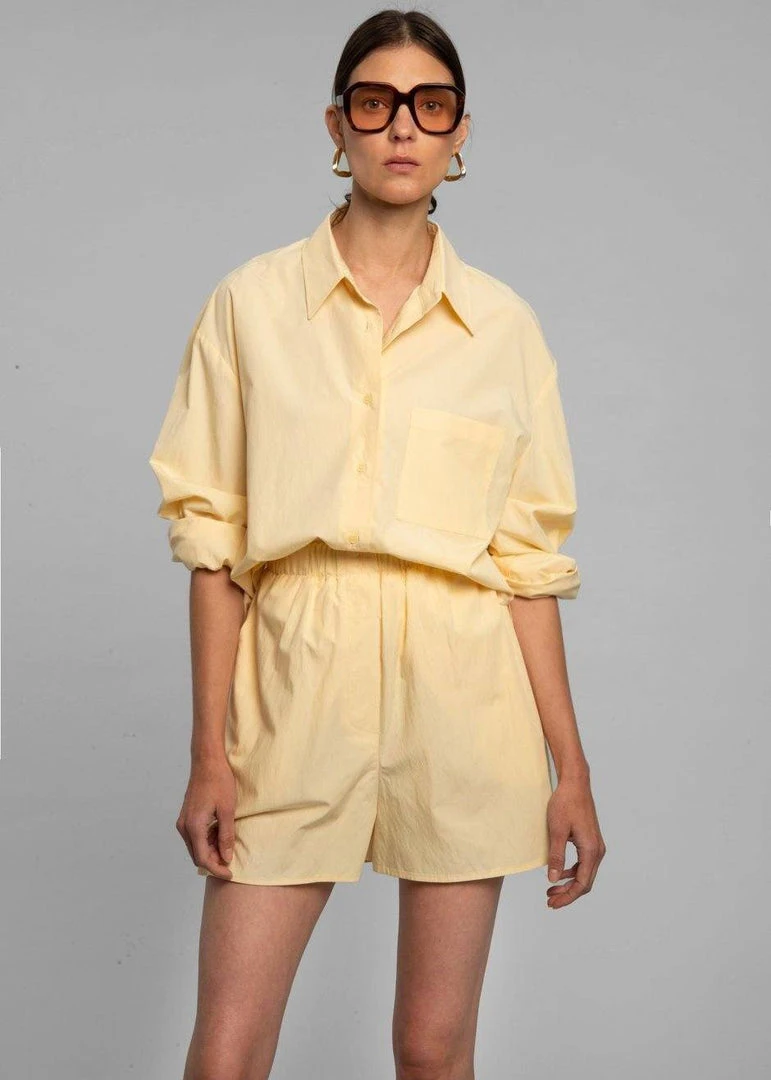 The Frankie Shop Lui Organic Cotton Boxer Short - Pale Yellow CLOTHING 6 The Frankie Shop Lui Organic Cotton Boxer Short - Pale Yellow CLOTHING