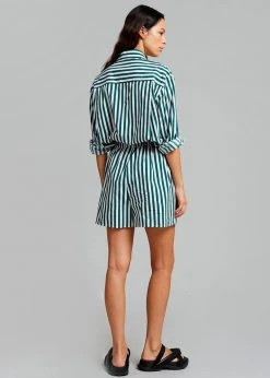 The Frankie Shop Lui Organic Cotton Boxer Short - Pine Stripe 16 The Frankie Shop Lui Organic Cotton Boxer Short - Pine Stripe