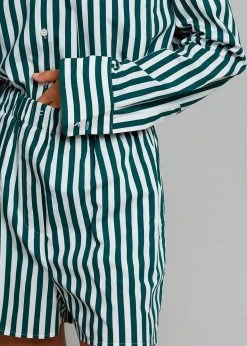 The Frankie Shop Lui Organic Cotton Boxer Short - Pine Stripe 13 The Frankie Shop Lui Organic Cotton Boxer Short - Pine Stripe