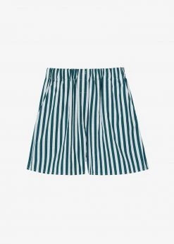 The Frankie Shop Lui Organic Cotton Boxer Short - Pine Stripe 17 The Frankie Shop Lui Organic Cotton Boxer Short - Pine Stripe