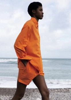 The Frankie Shop CLOTHING Lui Organic Cotton Boxer Short - Tangerine