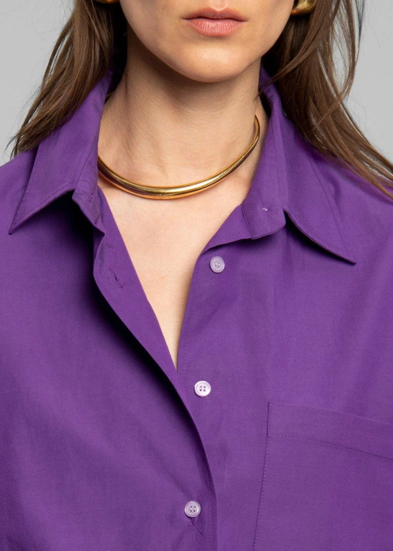 The Frankie Shop Lui Organic Cotton Shirt - Berry CLOTHING 3 The Frankie Shop Lui Organic Cotton Shirt - Berry CLOTHING