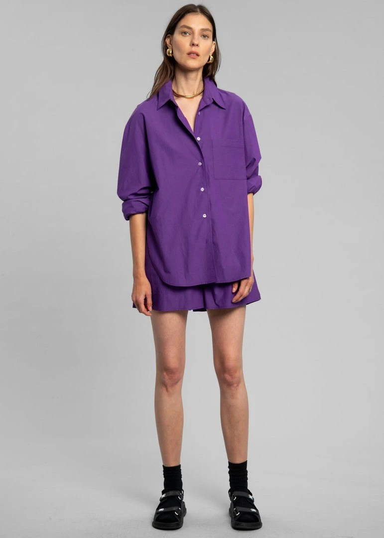 The Frankie Shop Lui Organic Cotton Shirt - Berry CLOTHING 8 The Frankie Shop Lui Organic Cotton Shirt - Berry CLOTHING