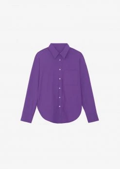The Frankie Shop Lui Organic Cotton Shirt - Berry CLOTHING 23 The Frankie Shop Lui Organic Cotton Shirt - Berry CLOTHING