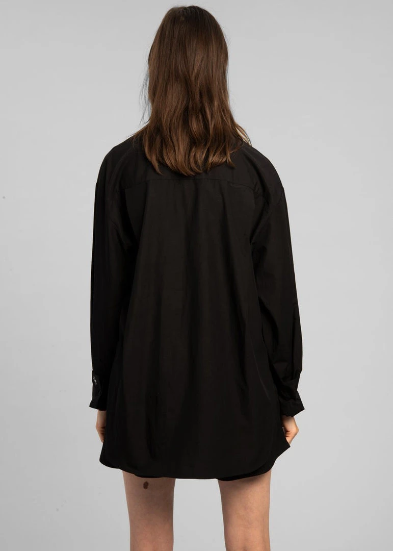 The Frankie Shop CLOTHING Lui Organic Cotton Shirt - Black 7 The Frankie Shop CLOTHING Lui Organic Cotton Shirt - Black