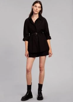 The Frankie Shop CLOTHING Lui Organic Cotton Shirt - Black 13 The Frankie Shop CLOTHING Lui Organic Cotton Shirt - Black