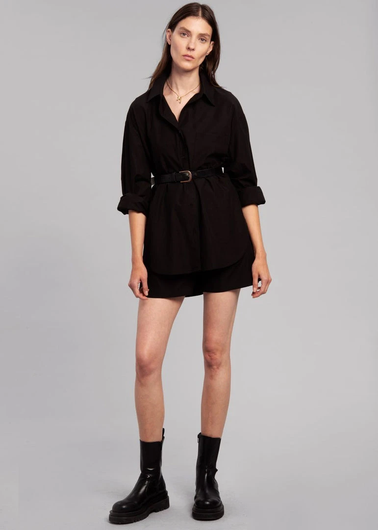 The Frankie Shop CLOTHING Lui Organic Cotton Shirt - Black 6 The Frankie Shop CLOTHING Lui Organic Cotton Shirt - Black