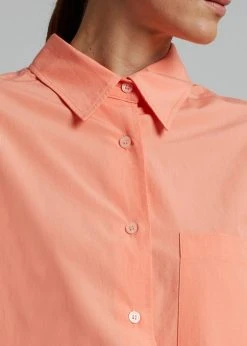 The Frankie Shop Lui Organic Cotton Shirt - Coral