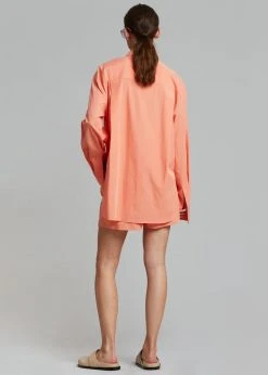 The Frankie Shop Lui Organic Cotton Shirt - Coral