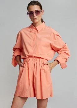 The Frankie Shop Lui Organic Cotton Shirt - Coral