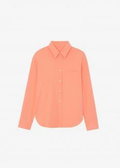The Frankie Shop Lui Organic Cotton Shirt - Coral