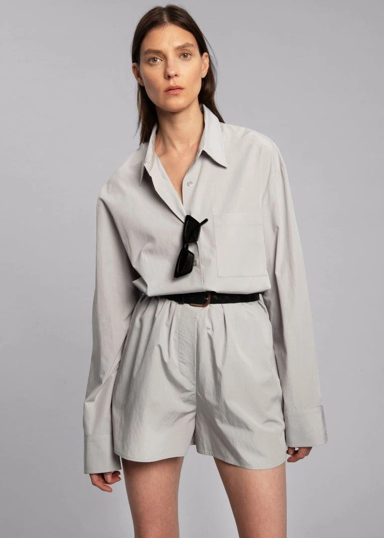 The Frankie Shop CLOTHING Lui Organic Cotton Shirt - Ice 6 The Frankie Shop CLOTHING Lui Organic Cotton Shirt - Ice