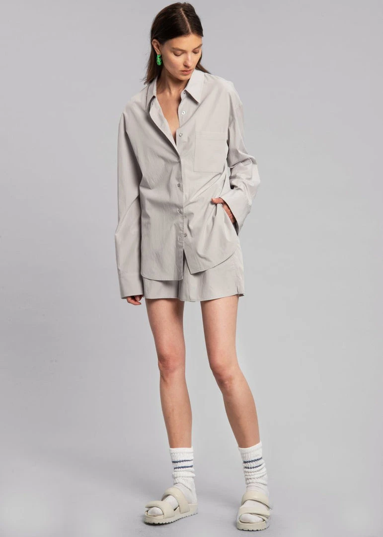 The Frankie Shop CLOTHING Lui Organic Cotton Shirt - Ice 3 The Frankie Shop CLOTHING Lui Organic Cotton Shirt - Ice