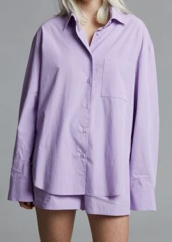 The Frankie Shop Lui Organic Cotton Shirt - Petal CLOTHING