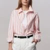 The Frankie Shop Lui Wide Stripes Shirt - Pink CLOTHING