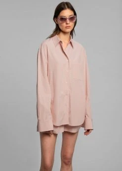 The Frankie Shop CLOTHING Lui Organic Cotton Shirt - Rose Water 13 The Frankie Shop CLOTHING Lui Organic Cotton Shirt - Rose Water