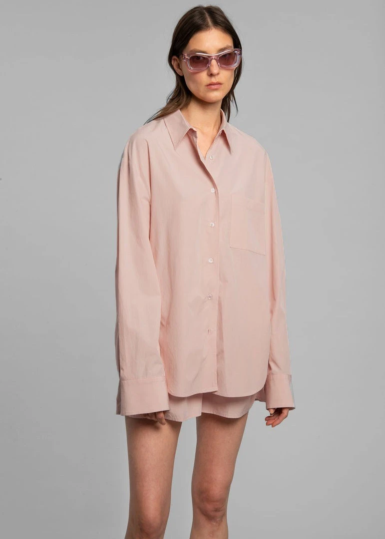 The Frankie Shop CLOTHING Lui Organic Cotton Shirt - Rose Water 5 The Frankie Shop CLOTHING Lui Organic Cotton Shirt - Rose Water