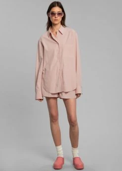 The Frankie Shop CLOTHING Lui Organic Cotton Shirt - Rose Water 12 The Frankie Shop CLOTHING Lui Organic Cotton Shirt - Rose Water