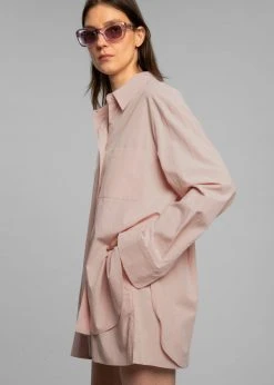 The Frankie Shop CLOTHING Lui Organic Cotton Shirt - Rose Water 14 The Frankie Shop CLOTHING Lui Organic Cotton Shirt - Rose Water