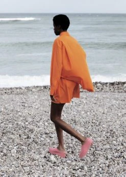 The Frankie Shop CLOTHING Lui Organic Cotton Shirt - Tangerine