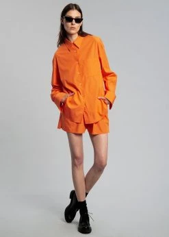 The Frankie Shop CLOTHING Lui Organic Cotton Shirt - Tangerine