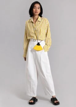 The Frankie Shop CLOTHING Lui Stripe Shirt - Gold Yellow 16 The Frankie Shop CLOTHING Lui Stripe Shirt - Gold Yellow