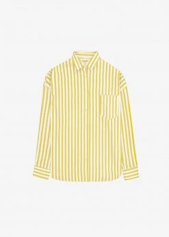 The Frankie Shop CLOTHING Lui Stripe Shirt - Gold Yellow 21 The Frankie Shop CLOTHING Lui Stripe Shirt - Gold Yellow