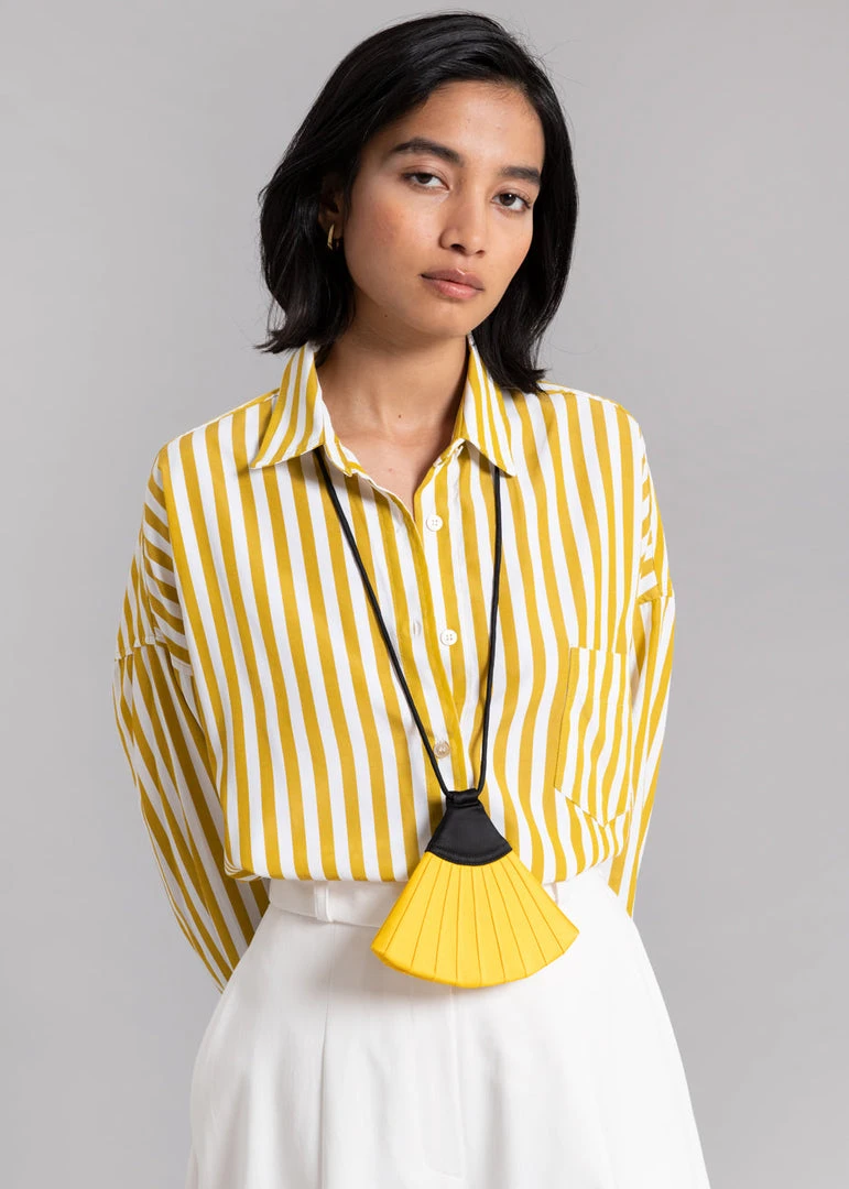 The Frankie Shop CLOTHING Lui Stripe Shirt - Gold Yellow 9 The Frankie Shop CLOTHING Lui Stripe Shirt - Gold Yellow